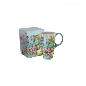 August Grove Longeville Basket of Flowers Latte Mug AGGR7098